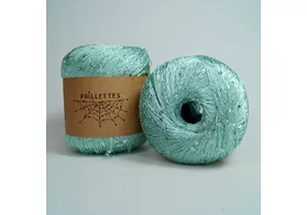Пряжа с пайетками  Paillettes, Wool Sea 100% полиэстер, цвет: 025 мята, 275 м, 50г.