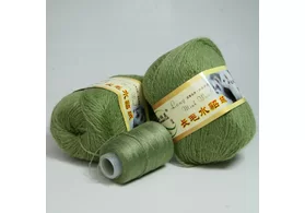 Пряжа 90% пух норки, 10% полиамид, Long Mink Wool, цвет: 058 травяной, 350 м. 