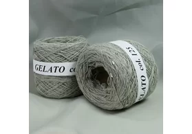 Пряжа 90% хлопок, 10% пайетки 6 мм, Gelato, Kutnor, Италия, цвет: полынь, пайетка прозрачная, 415 м/50 гр. (5371)