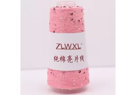 Пряжа с пайетками:  100% хлопок(в 3 нити) , пайетки 3мм, Китай, цвет: 8 амарант, 450 м, 50г.