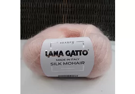 75% кидмохер, 25% шелк, Art: Silk Mohair, Lana Gatto, цвет: 6023 нежно-розовый, 212 м, 25г.