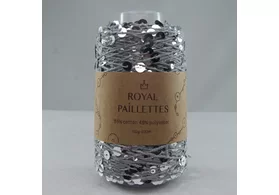 Королевские пайетки 55% хлопок, 45% полиэстер, Royal Paillettes, цвет: серый меланж серебро 008, 230 м/100 гр. 