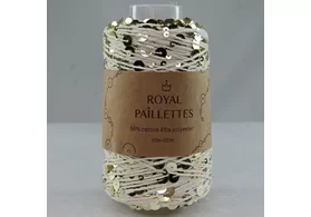 Королевские пайетки 55% хлопок, 45% полиэстер, Royal Paillettes, цвет: молочный золото 166, 230 м/100 гр. 