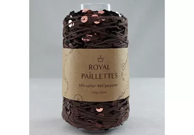 Королевские пайетки 55% хлопок, 45% полиэстер, Royal Paillettes, цвет: шоколадный металлик 26, 230 м/100 гр. 