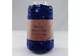 Королевские пайетки 55% хлопок, 45% полиэстер, Royal Paillettes, цвет: темно-синий металлик 58, 230 м/100 гр. 