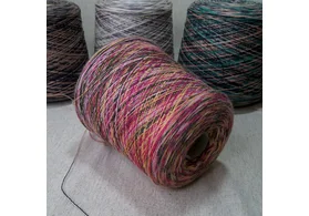 100% шерсть овец, Art. Shetland, коллекция Missoni, цвет: розовый, зеленый, желтый, 2/16 (800 м/100 гр.) (6774)