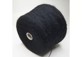Пряжа 60% вспушенная бэби альпака, 20% меринос, 20% ПА, Art: Soffio, Lanficio Dell’ Olivo, цвет: черный, 400 м/100 гр. (5453)